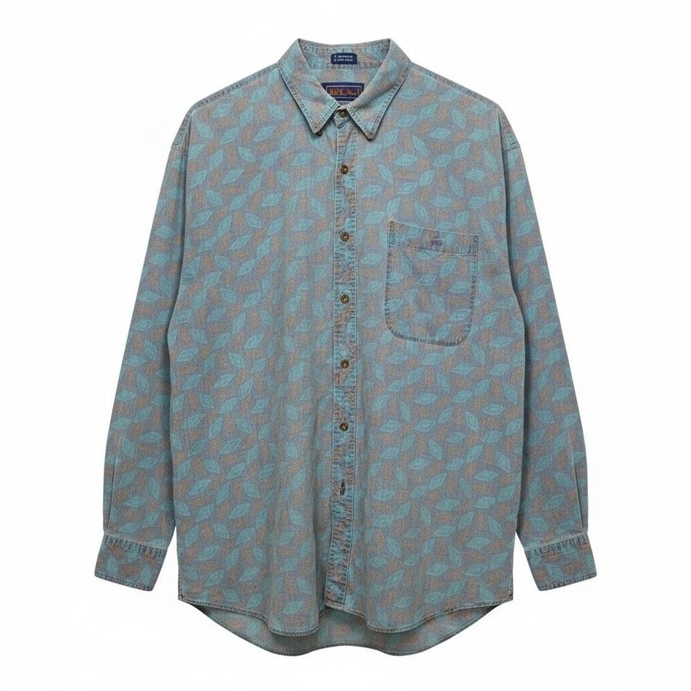 Vintage Ralph Lauren Autumn Leaf Classic Fit Button-Up Shirt Men's Large